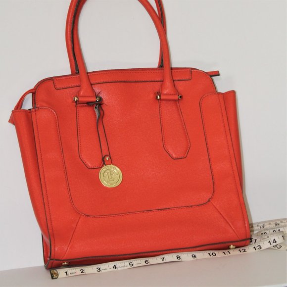 London Fog Orange Simulated Leather Satchel - Picture 6 of 11